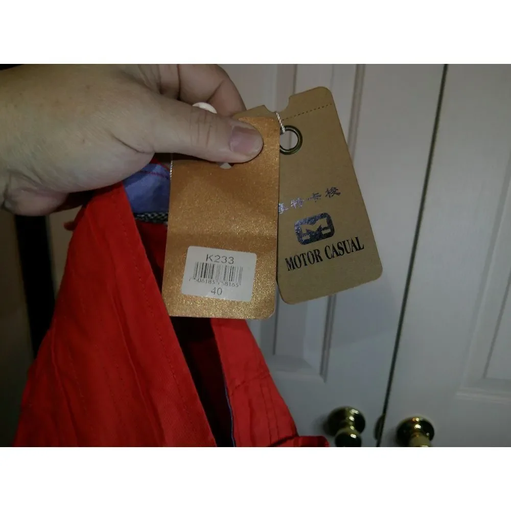 Motor Casual Men's Orange Cargo Shorts Casual Summer Beach Cotton‎ Size 40